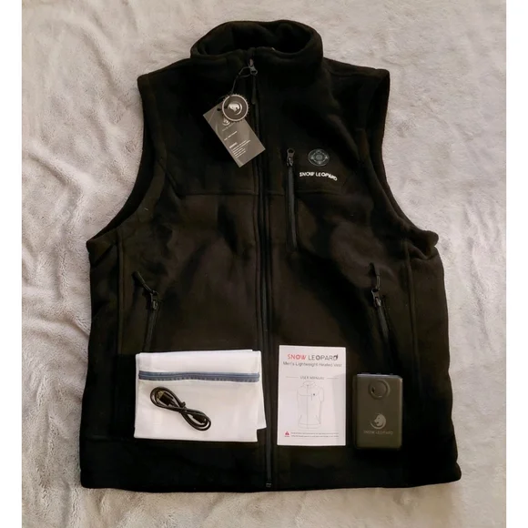 SNOW LEOPARD Heated Vest With Battery Polar Fleece Outdoor Unisex Medium NWT